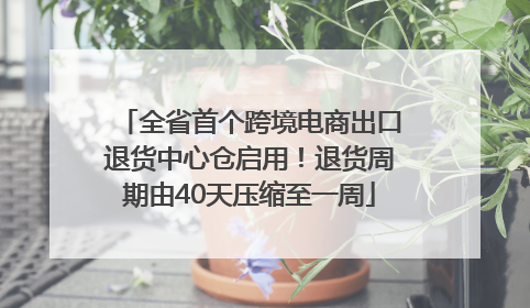 全省首个跨境电商出口退货中心仓启用！退货周期由40天压缩至一周