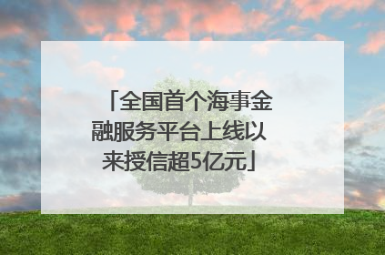 全国首个海事金融服务平台上线以来授信超5亿元