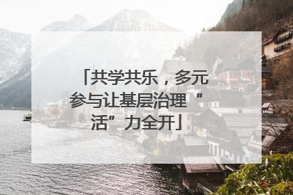 共学共乐，多元参与让基层治理“活”力全开