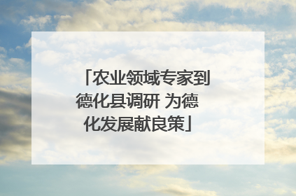 农业领域专家到德化县调研 为德化发展献良策