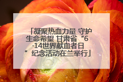 凝聚热血力量 守护生命希望 甘肃省“6 ·14世界献血者日”纪念活动在兰举行