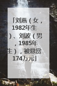 刘燕（女，1982年生）、刘波（男，1985年生），被悬赏174万元