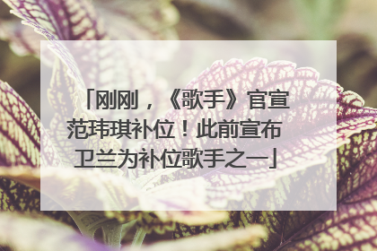 刚刚，《歌手》官宣范玮琪补位！此前宣布卫兰为补位歌手之一