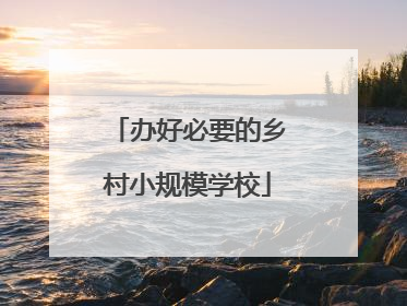 办好必要的乡村小规模学校