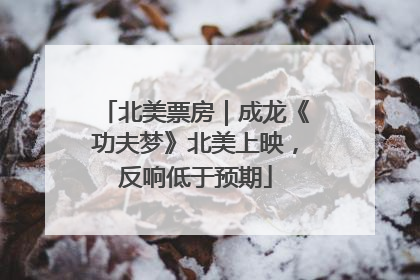 北美票房｜成龙《功夫梦》北美上映，反响低于预期