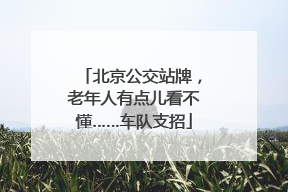 北京公交站牌，老年人有点儿看不懂……车队支招