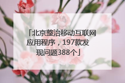 北京整治移动互联网应用程序，197款发现问题388个