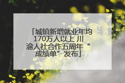 城镇新增就业年均170万人以上 川渝人社合作五周年“成绩单”发布