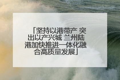坚持以港带产 突出以产兴城 兰州陆港加快推进一体化融合高质量发展