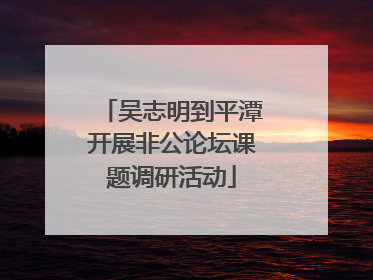 吴志明到平潭开展非公论坛课题调研活动