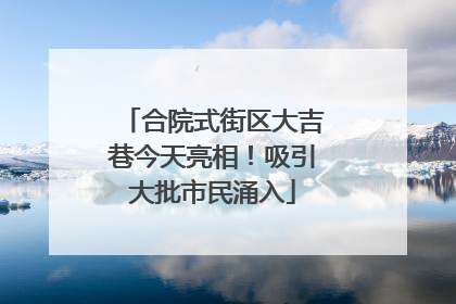 合院式街区大吉巷今天亮相！吸引大批市民涌入