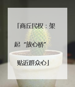 商丘民权：架起“放心桥” 贴近群众心