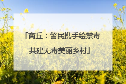 商丘：警民携手绘禁毒 共建无毒美丽乡村