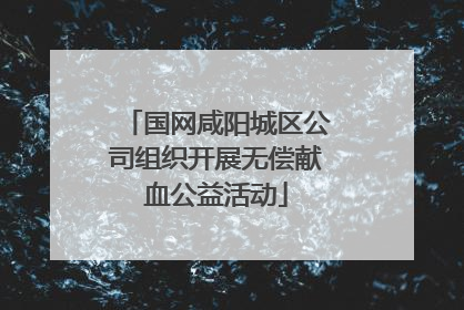 国网咸阳城区公司组织开展无偿献血公益活动