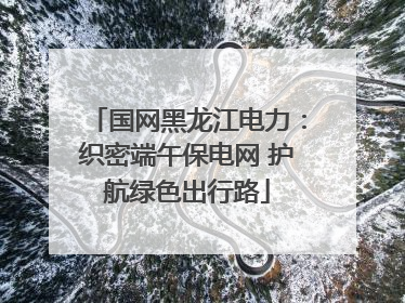 国网黑龙江电力：织密端午保电网 护航绿色出行路