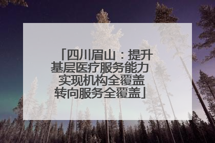 四川眉山：提升基层医疗服务能力 实现机构全覆盖转向服务全覆盖