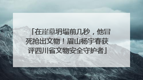 在崖墓坍塌前几秒，他冒死抢出文物！眉山杨宇春获评四川省文物安全守护者