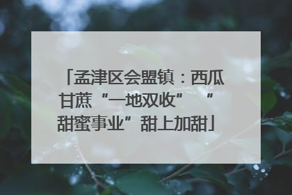 孟津区会盟镇：西瓜甘蔗“一地双收” “甜蜜事业”甜上加甜