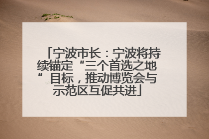 宁波市长：宁波将持续锚定“三个首选之地”目标，推动博览会与示范区互促共进