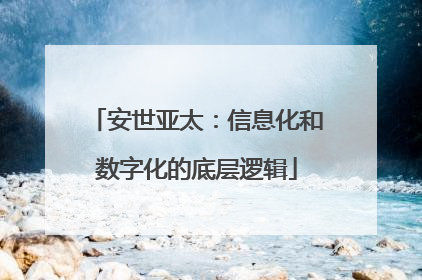 安世亚太：信息化和数字化的底层逻辑