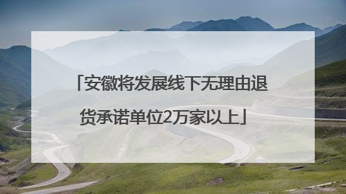 安徽将发展线下无理由退货承诺单位2万家以上