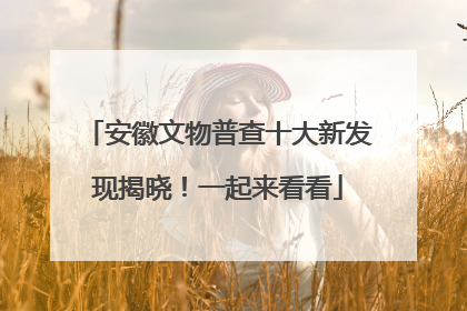 安徽文物普查十大新发现揭晓！一起来看看