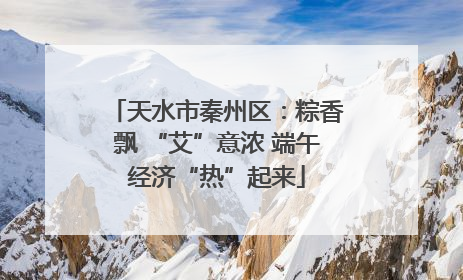 天水市秦州区：粽香飘 “艾”意浓 端午经济“热”起来