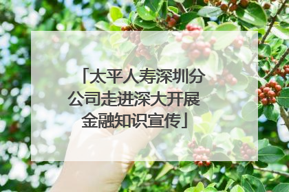 太平人寿深圳分公司走进深大开展金融知识宣传