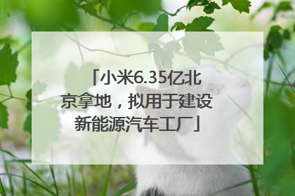 小米6.35亿北京拿地，拟用于建设新能源汽车工厂