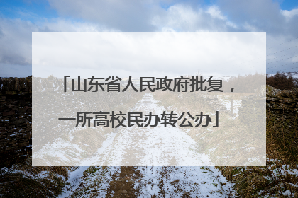 山东省人民政府批复，一所高校民办转公办