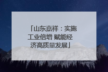 山东嘉祥：实施工业倍增 赋能经济高质量发展
