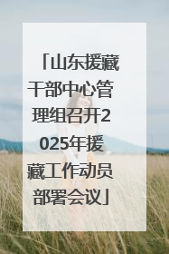 山东援藏干部中心管理组召开2025年援藏工作动员部署会议