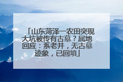 山东菏泽一农田突现大坑被传有古墓？属地回应：系老井，无古墓迹象，已回填