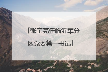 张宝亮任临沂军分区党委第一书记
