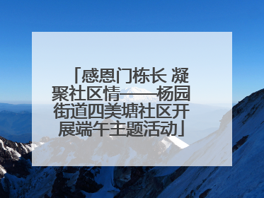感恩门栋长 凝聚社区情——杨园街道四美塘社区开展端午主题活动