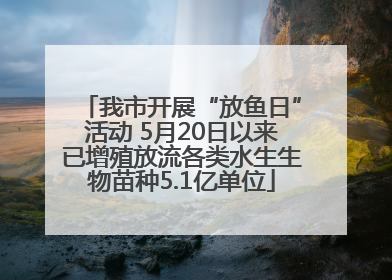 我市开展“放鱼日”活动 5月20日以来已增殖放流各类水生生物苗种5.1亿单位