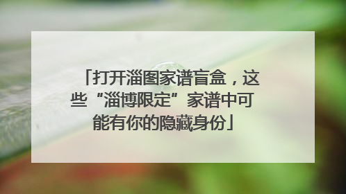 打开淄图家谱盲盒，这些“淄博限定”家谱中可能有你的隐藏身份