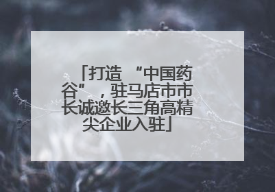 打造 “中国药谷”，驻马店市市长诚邀长三角高精尖企业入驻