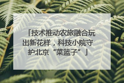 技术推动农旅融合玩出新花样，科技小院守护北京“菜篮子”