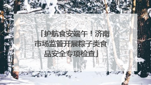 护航食安端午！济南市场监管开展粽子类食品安全专项检查