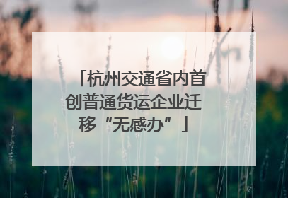 杭州交通省内首创普通货运企业迁移“无感办”