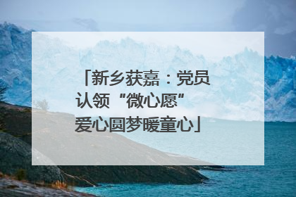 新乡获嘉：党员认领“微心愿” 爱心圆梦暖童心