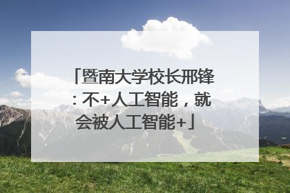 暨南大学校长邢锋：不+人工智能，就会被人工智能+