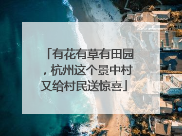 有花有草有田园，杭州这个景中村又给村民送惊喜