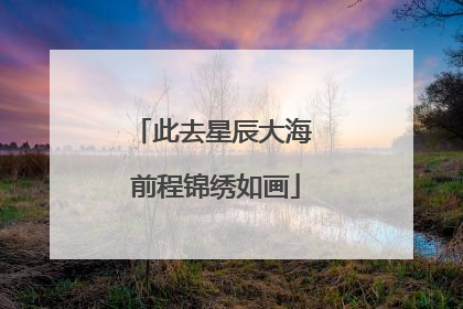 此去星辰大海 前程锦绣如画