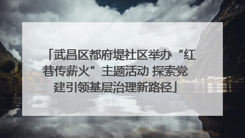 武昌区都府堤社区举办“红巷传薪火”主题活动 探索党建引领基层治理新路径