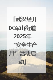 武汉经开区军山街道2025年“安全生产月”活动启动
