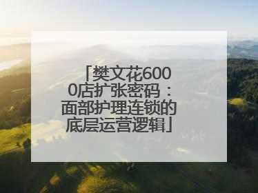樊文花6000店扩张密码：面部护理连锁的底层运营逻辑