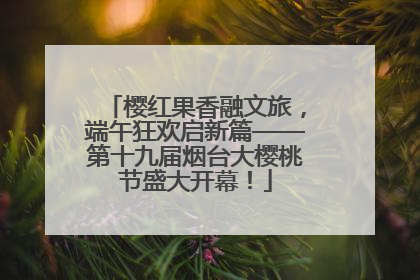 樱红果香融文旅，端午狂欢启新篇——第十九届烟台大樱桃节盛大开幕！