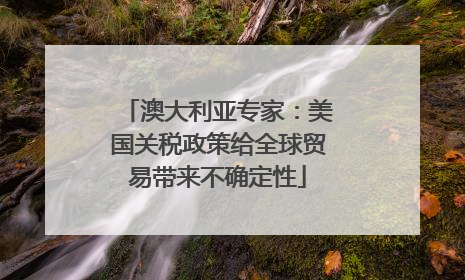 澳大利亚专家：美国关税政策给全球贸易带来不确定性